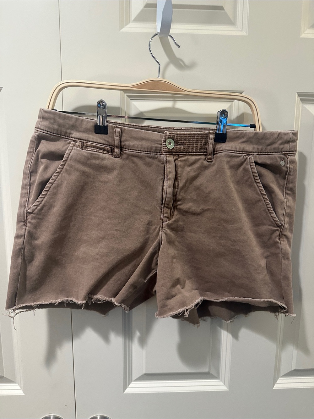 Pilcro and the Letterpress Brown Cutoff Jean Shorts
